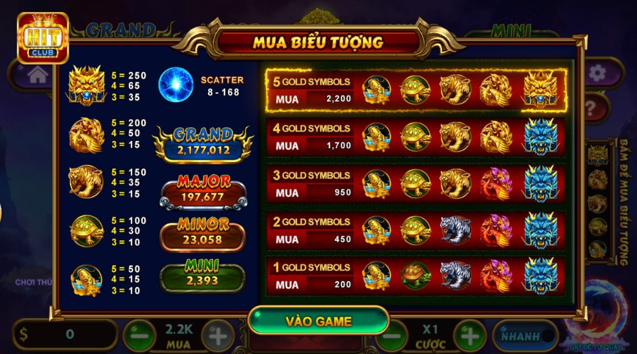 Đồ họa tựa game Kho báu tứ linh mang phong cách thần thoại